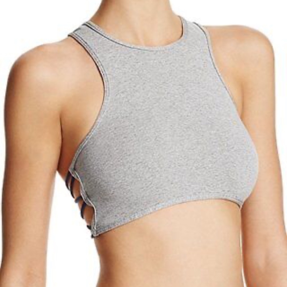 Free People Intimately Side Cross Strap Grey Racerback Bra. NWOT! - Picture 3 of 7